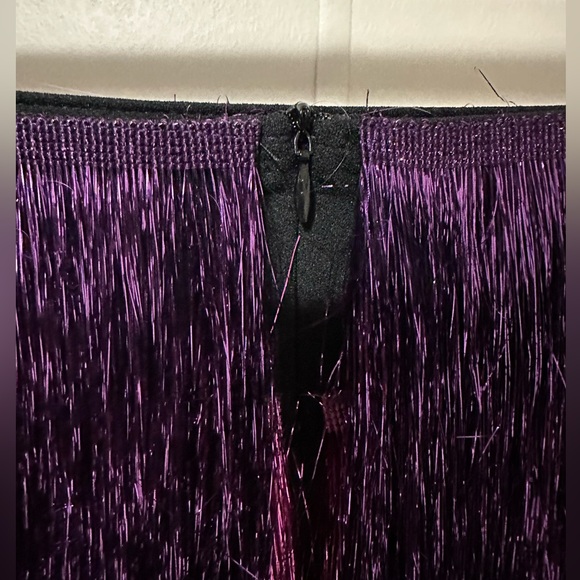 Nasty Gal Metallic Tiered Tinsel Fringe Skirt - Picture 3 of 3